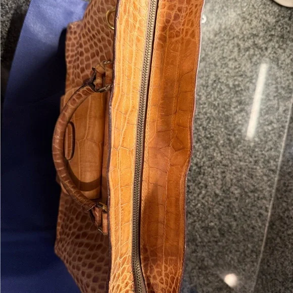 Dooney & Bourke Brown Croc-Embossed Tote - Picture 2 of 5